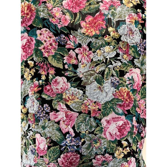 90s Vintage Floral Print Casual Day Dress Short Sleeve Fit + Flare Full Button - Picture 7 of 9